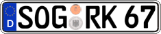 German license plate, Regular plates