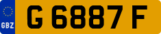 License plate of Gibraltar, Regular car plates (G 1234 A)