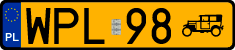 License plates of Poland, Oldtimers