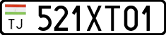 License plate of Tajikistan, Organizations (2009)
