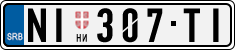 License plate of Serbia, Cars