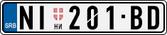 License plate of Serbia, Cars