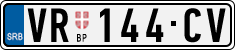 License plate of Serbia, Cars