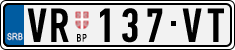 License plate of Serbia, Cars