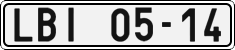 License plate of the Czech Republic, Cars (1960)