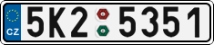 License plate of the Czech Republic, Cars (2001)