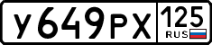 License plate Russia, Cars