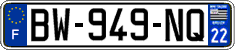French license plate, SIV (ordinary)