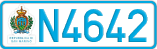 License plate of San Marino, Cars (A1234)