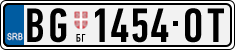License plate of Serbia, Cars