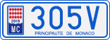 License plate of Monaco, Cars