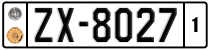 License plate of Greece, 1972 year system