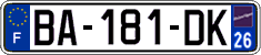 French license plate, SIV (ordinary)