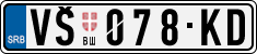 License plate of Serbia, Cars