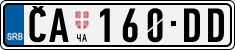 License plate of Serbia, Cars
