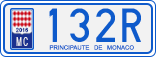 License plate of Monaco, Cars