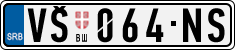 License plate of Serbia, Cars