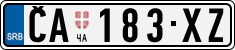 License plate of Serbia, Cars