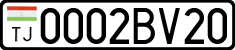 License plate of Tajikistan, Private owners (2009)