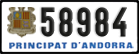 License plate of Andorra, Cars (1234(5))