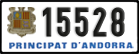 License plate of Andorra, Cars (1234(5))