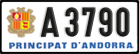 License plate of Andorra, Cars (A 1234)