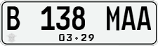 License plate of Indonesia, Regular plates