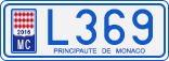 License plate of Monaco, Cars