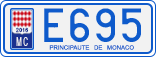 License plate of Monaco, Cars