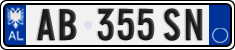 License plate of Albania, Cars (2011)