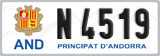 License plate of Andorra, Cars (A 1234)