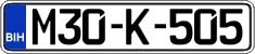 License plate of Bosnia and Herzegovina, Regular plates