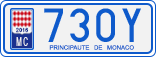 License plate of Monaco, Cars
