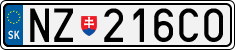 License plate of Slovakia, Cars