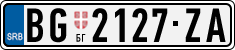 License plate of Serbia, Cars