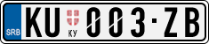 License plate of Serbia, Cars