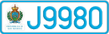License plate of San Marino, Cars (A1234)