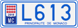 License plate of Monaco, Cars