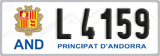 License plate of Andorra, Cars (A 1234)