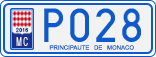 License plate of Monaco, Cars