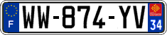 French license plate, SIV (temporary)