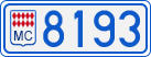 License plate of Monaco, Cars