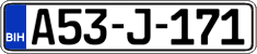 License plate of Bosnia and Herzegovina, Regular plates
