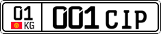 License plate of Kyrgyzstan, Private owners (2016)