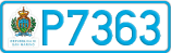 License plate of San Marino, Cars (A1234)