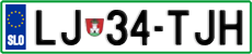 License plate of Slovenia, Cars