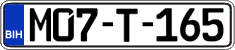 License plate of Bosnia and Herzegovina, Regular plates