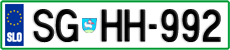 License plate of Slovenia, Cars