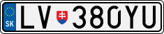 License plate of Slovakia, Cars