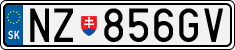 License plate of Slovakia, Cars
